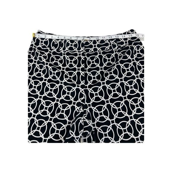 Talbots Womens 14 Velvet Straight‎ Leg Pants Stretch Black Geometric Vintage - Picture 5 of 6